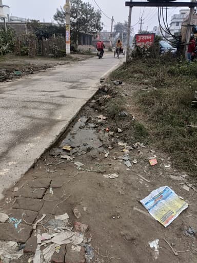 Water logging in Purani Brahmasthan Road, Banjari, Bihar 841428, India – resolved