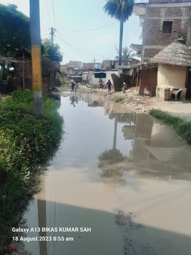Water logging in C7XW+R98, Mathauli Khas, Bihar 841425, India – reported issue