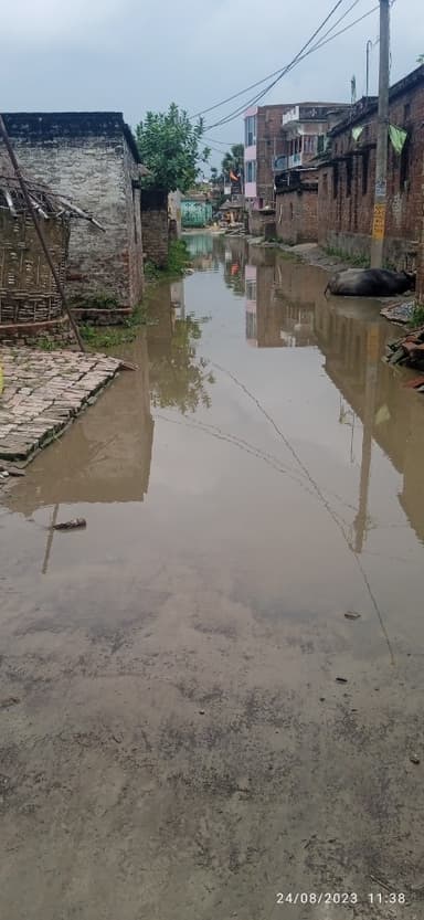 Water logging in F98J+JHF, Gopalganj, Indarwa Shakir, Bihar 841440, India – reported issue